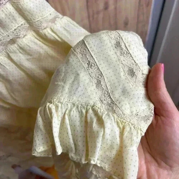 Free People Voila Trapeze Ruffle Slip Tank Dress Top Cream Size S - Picture 5 of 9